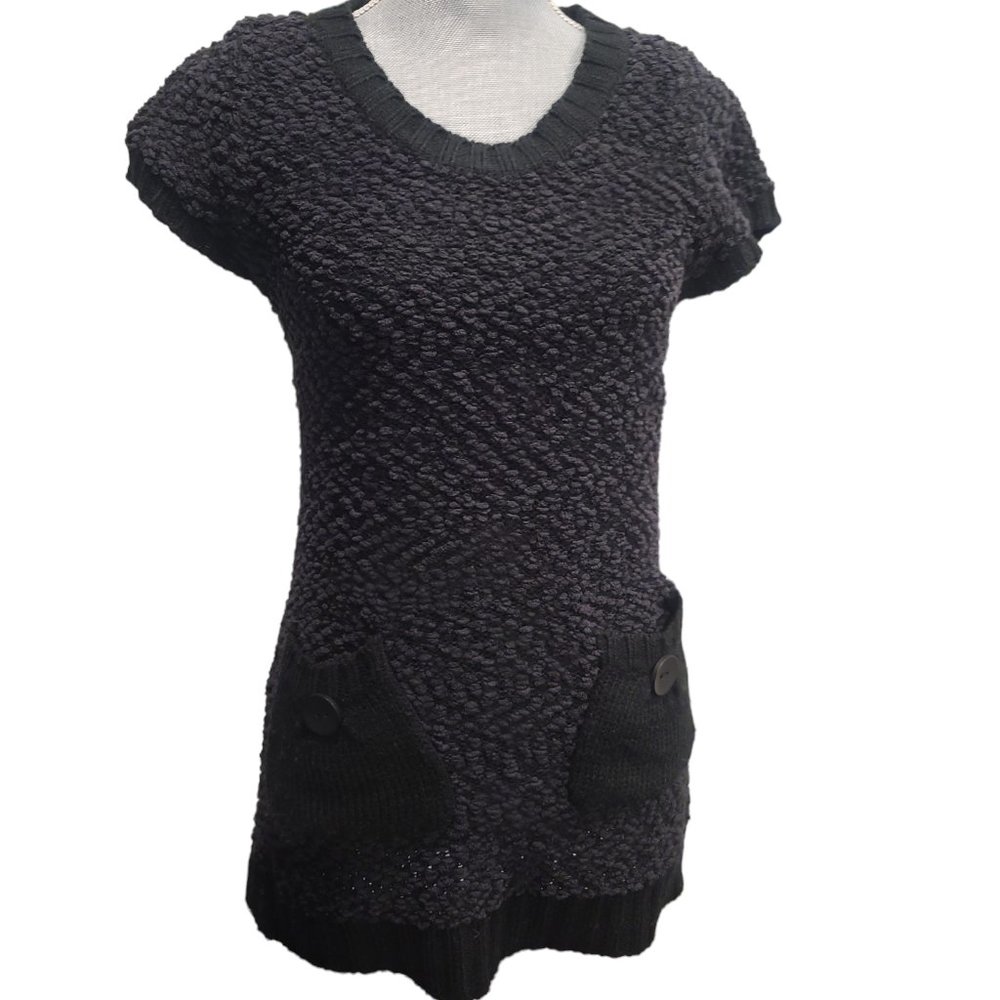 Jasmin Crochet Black Midi Dress with Pockets Size Small/Medium